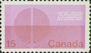 CANADA STAMP UNITED NATIONS 25 ANNIVERSARY L’ANNIVERSAIRE DES NATIONS UNIES