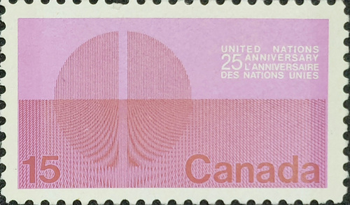 CANADA STAMP UNITED NATIONS 25 ANNIVERSARY L’ANNIVERSAIRE DES NATIONS UNIES