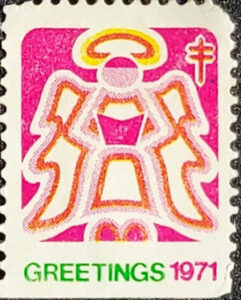 Christmas Greetings Angel (Cinderellas) (U.S.A.) Col:US 1971-03/4