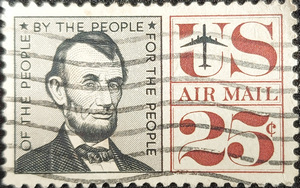 Abraham Lincoln USA Air Mail Postage Stamp