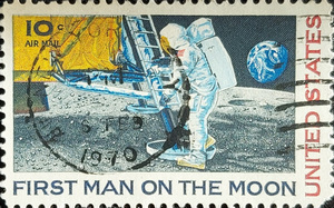 stamp FIRST MAN ON THE MOON