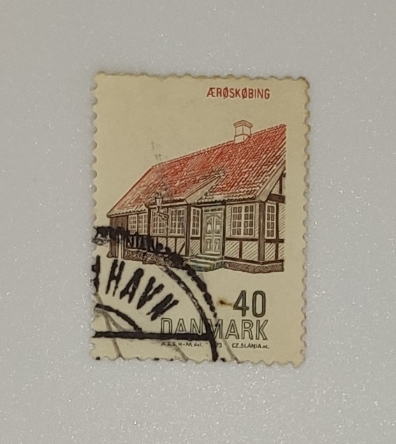 Postage stamp from Denmark in the Danish Architecture series issued in 1972 House, Aeroskobing