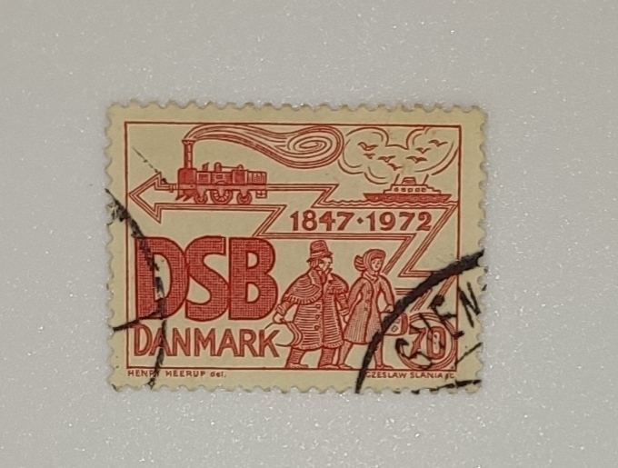 DANMARK STAMP HENRY HEERUP 1847-1972 125th Anniversary of Danish State Railways