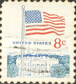 8¢ Flag and White House Issue Date: May 10, 1971 City: Washington,