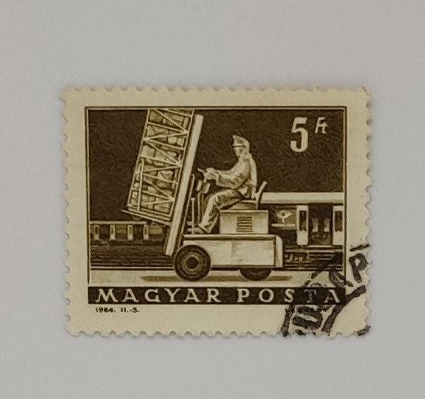 Hungary. Hydraulic lift truck & mail car. Issued 1963-64, 5f.
