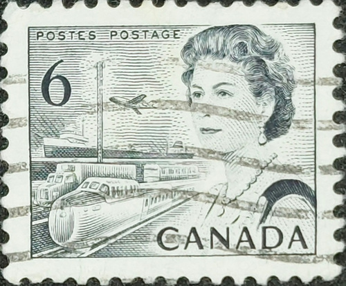 Canada Stamp - Queen Elizabeth II & Transportation (1970) 6¢