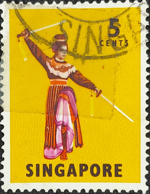 Singapore 1968 SG 103b Sword Dance Fine Used