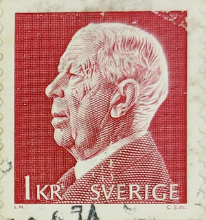 SVERIGE SWEDEN 1972 King Gustav VI Adolf - 1krSTAMP