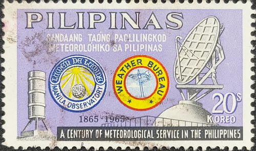 A CENTURY OF METEOROLOGICAL SERVICE IN THE PHILIPPINES PILIPINAS STAMP